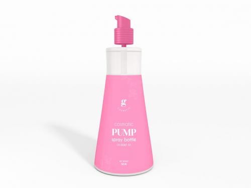 Cosmetic Pump Spray Bottle with Box Packaging Mock