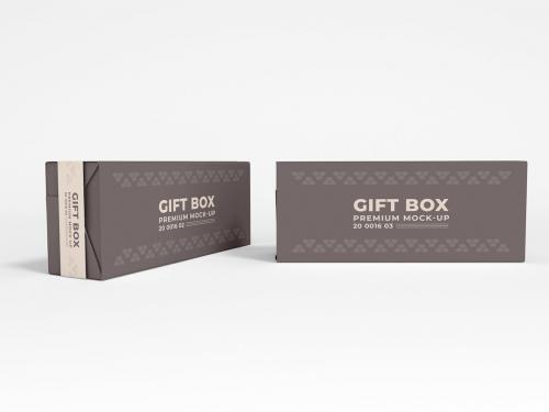 Kraft Paper Gift Box Branding Mockup Set