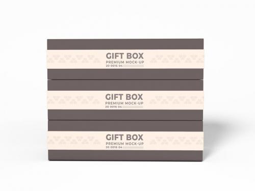 Kraft Paper Gift Box Branding Mockup Set