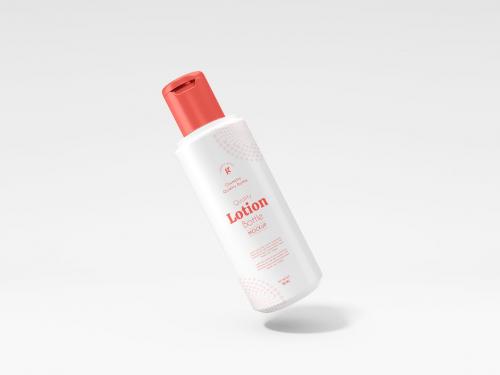 Plastic Cosmetic Lotion Bottle Branding Mockup Set