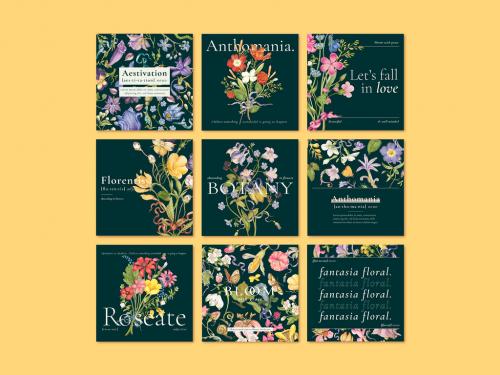 Editable Aesthetic Floral Layout for Social Media Post Collection - 437259182