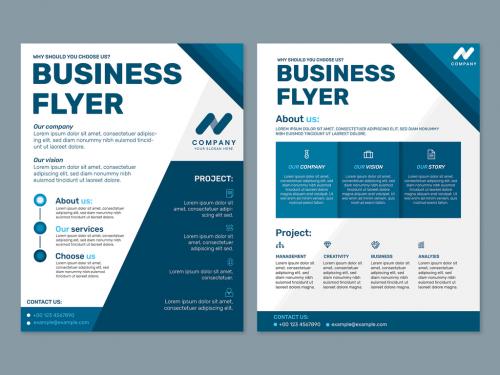 Foldable Business Flyer Layout - 437259243