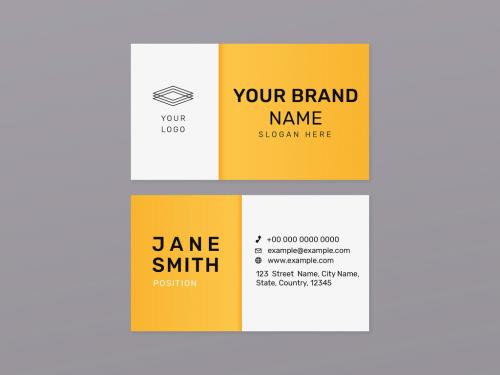 Minimal Business Card Layout in Yellow - 437259337