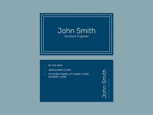 Modern Business Card in Dark Blue - 437259406