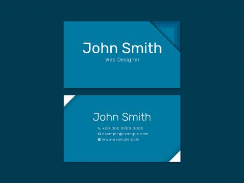 Navy Blue Modern Business Card Layout - 437259550