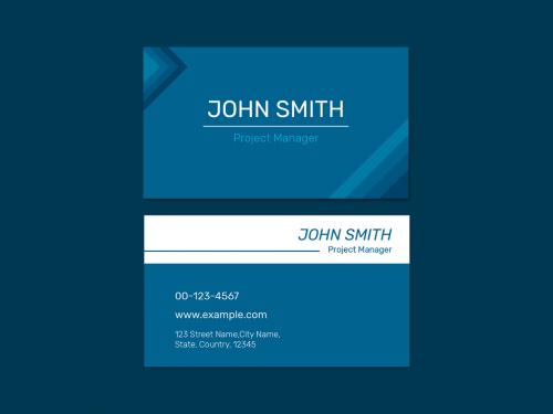 Printable Business Card Layout in Blue - 437259792