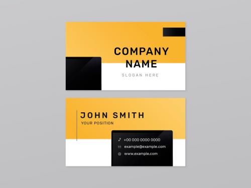 Yellow Business Card Modern Layout - 437259945