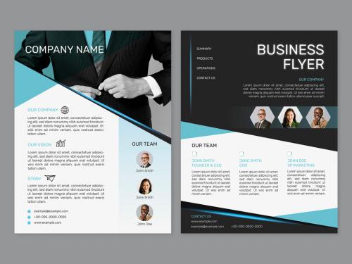 Foldable Business Flyer Layout - 437263860