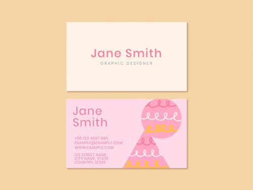 Editable Name Card Layout in Cute Design - 437264032