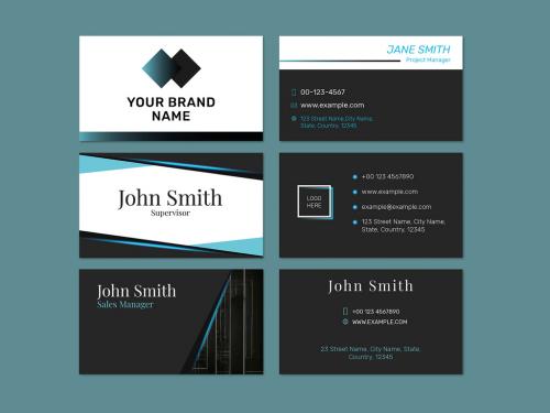 Editable Modern Business Card Layout - 437264076