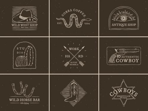 Cowboy Themed Logo Collection - 437264239