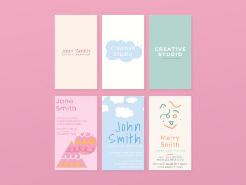 Business Card in Pastel Style Collection - 437264250