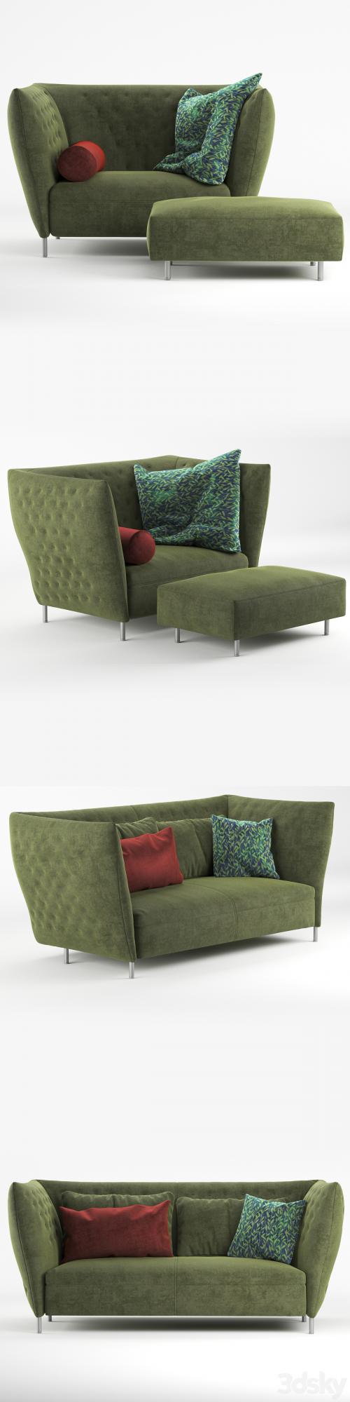 Sabana Italia Quilt sofa and armchair