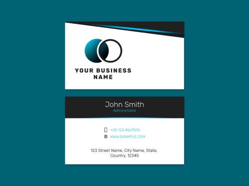 Business Card Layout with Modern Logo - 437267455