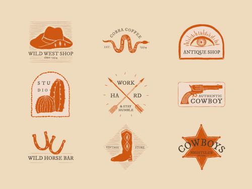 Cowboy Themed Logo Collection - 437267573