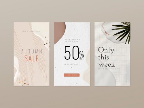 Sale Banner Layout in Autumn Style - 437268321