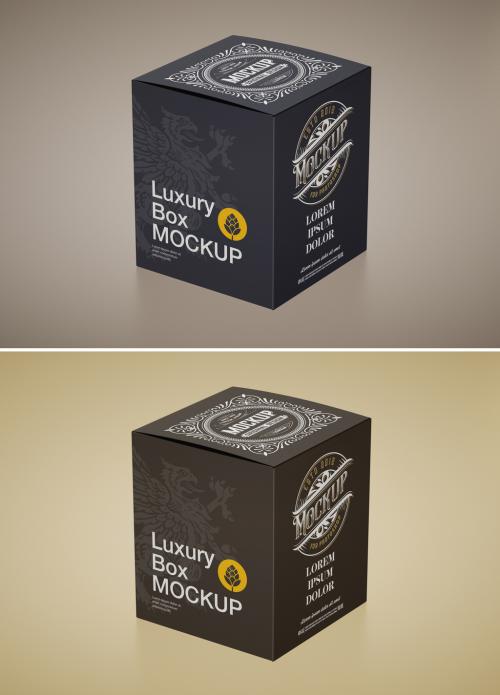 Luxury Cardboard Box Mockup - 437271979