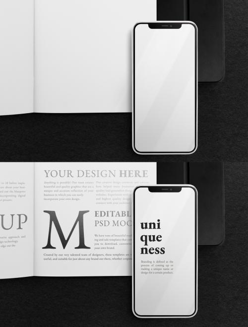 Smartphone and Book Mockup - 437288794