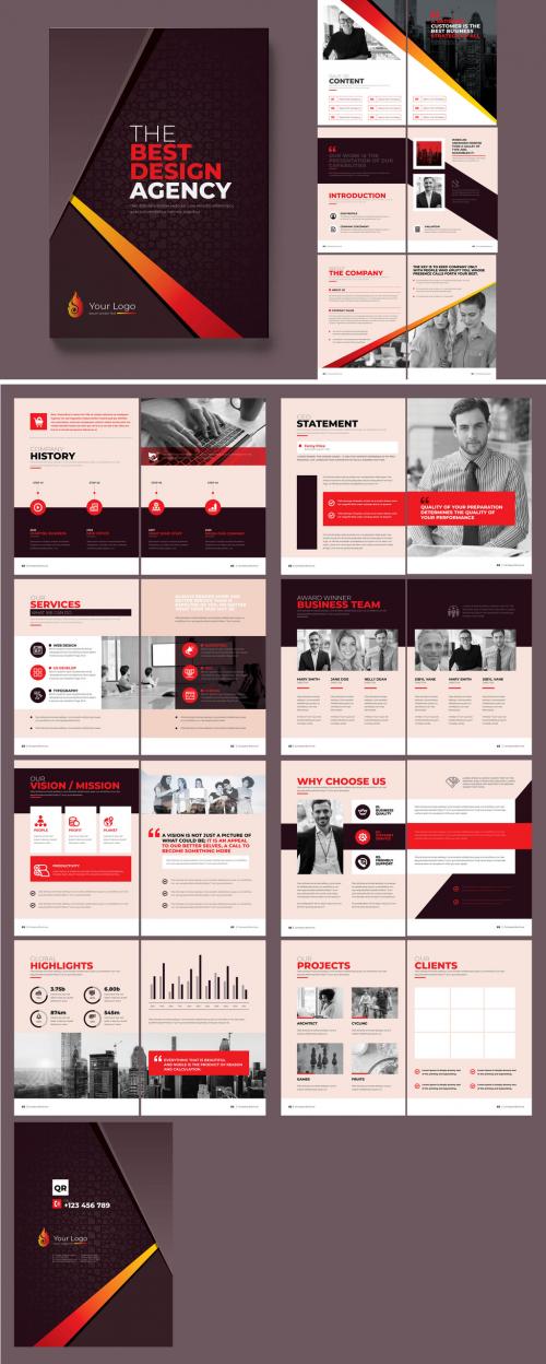 Corporate Business Bi-Fold Brochure Template - 437295231