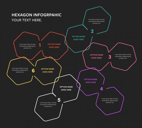 Infographic Layout with Simple Hexagon Elements - 437453062