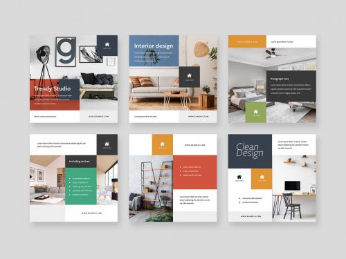 Interior Design Social Media Layouts - 437453063