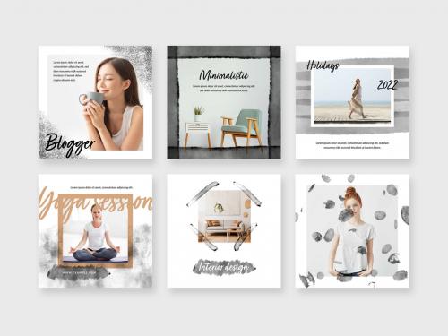 Minimal Black and White Social Media Layouts - 437453108