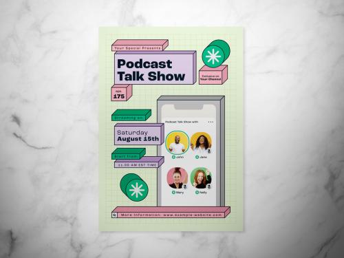 Playful Podcast Talk Show Flyer - 437454222
