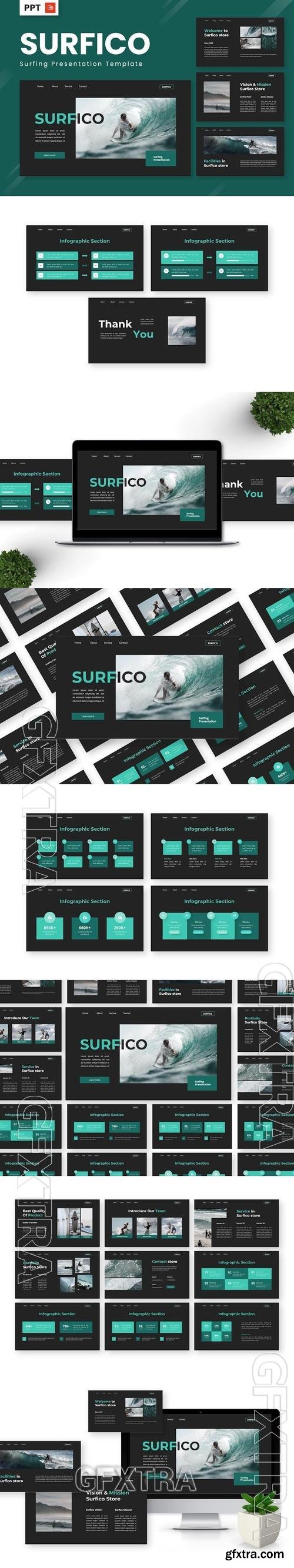 Surfico - Surfing Powerpoint Templates -28K5Y2J