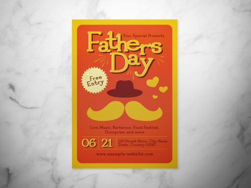 Retro Father's Day Flyer - 437454257