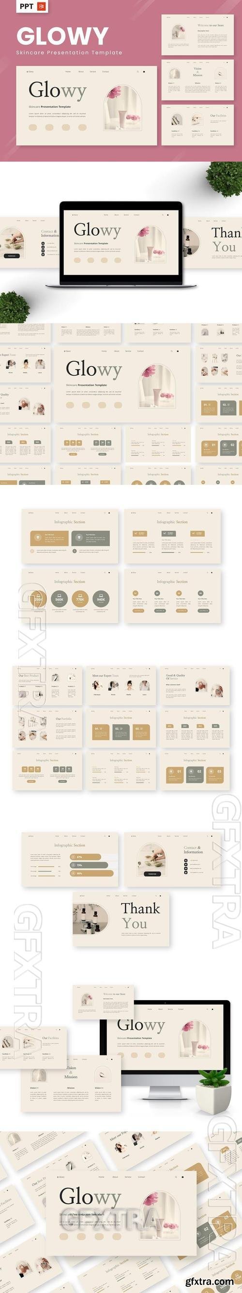 Glowy - Skincare Powerpoint Templates 3WCH3GW