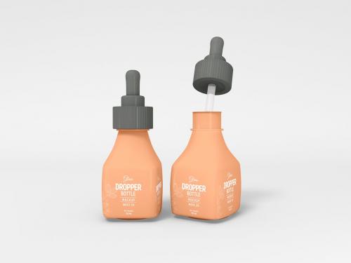 Cosmetic Dropper Bottle Packaging Mockup Set