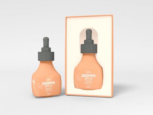 Cosmetic Dropper Bottle Packaging Mockup Set