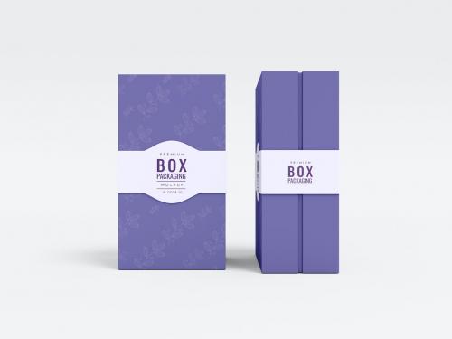 Paper Gift Box with Sleeve Branding Mockup Set