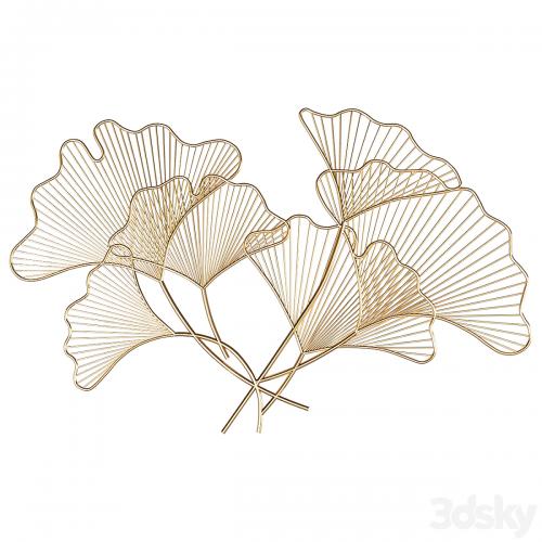 art. GM12080 WALL DECOR GINKGO METAL