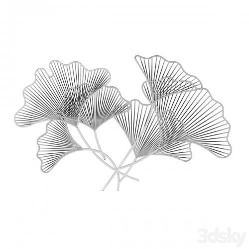 art. GM12080 WALL DECOR GINKGO METAL