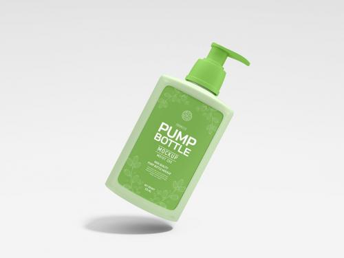 Cosmetic Pump Bottle Packaging Mockup Set