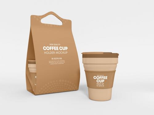 Coffee Cup Holder Branding Mockup Set