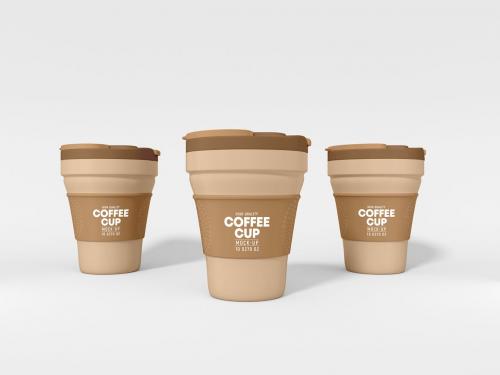 Coffee Cup Holder Branding Mockup Set