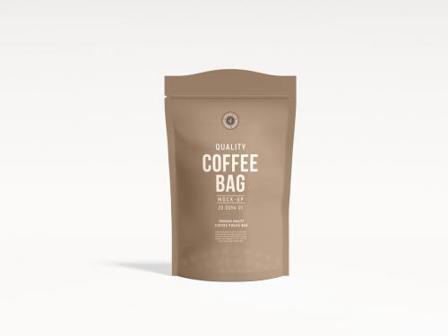 Glossy Paper Coffee Pouch Bag Branding Mockup Set