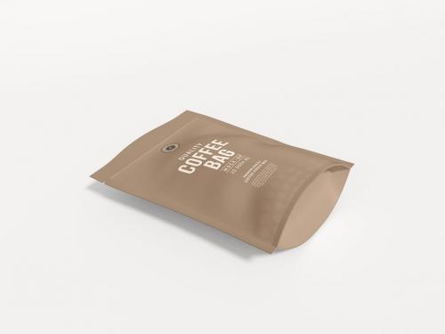 Glossy Paper Coffee Pouch Bag Branding Mockup Set