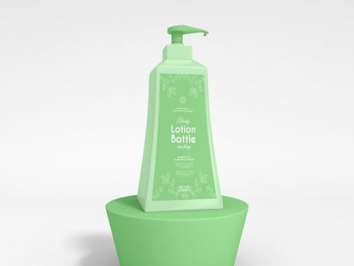 Cosmetic Pump Lotion Bottle Branding Mockup Set