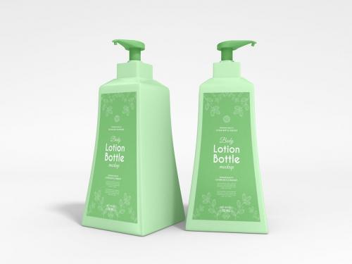 Cosmetic Pump Lotion Bottle Branding Mockup Set