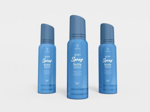 Cosmetic Spray Bottle Branding Mockup Set