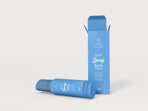 Cosmetic Spray Bottle Branding Mockup Set