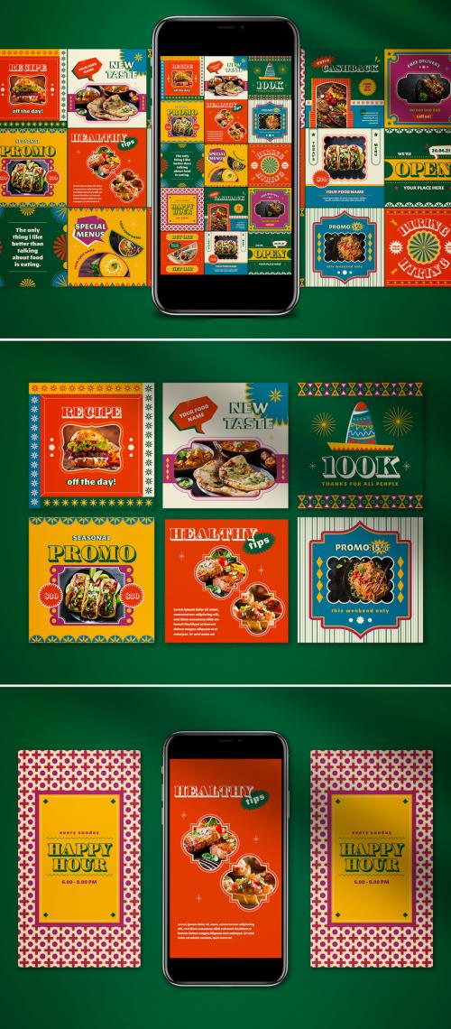 Mexican Food themed Social Media Layout - 437467678