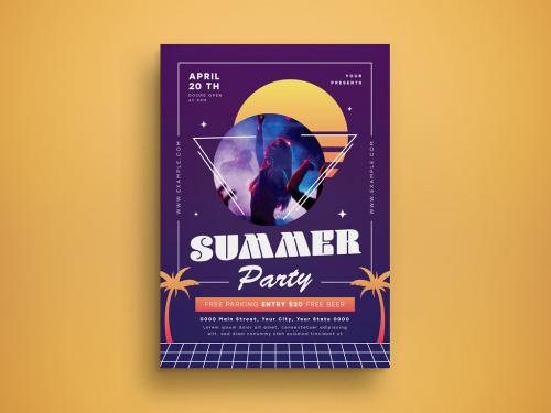 Summer Party Flyer Layout  - 437470495