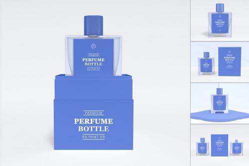 Glass Scent Bottle Branding Mockup set