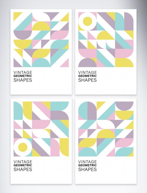 Vintage Geometric Shapes Design Cover - 438520194