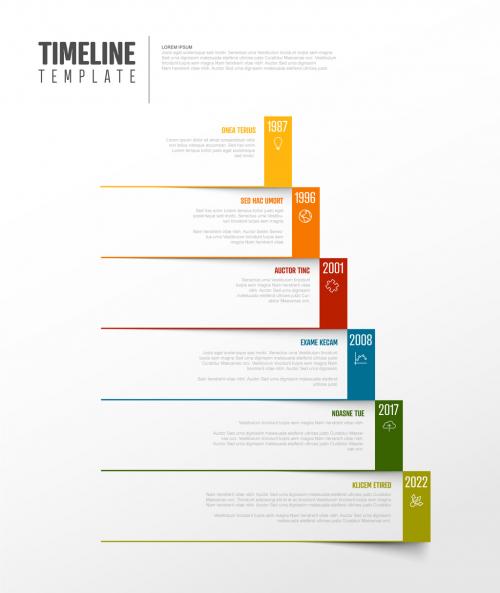 Infographic Timeline Template with White Paper Block Steps - 438520892