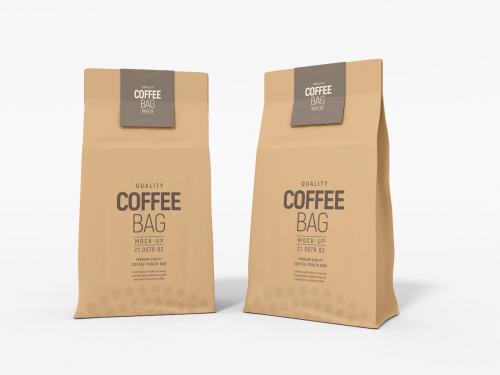 Kraft Paper Coffee Bag Branding Mockup Set